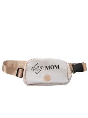 Dog Mom Walk Cream Fanny Pack/Belt Bag